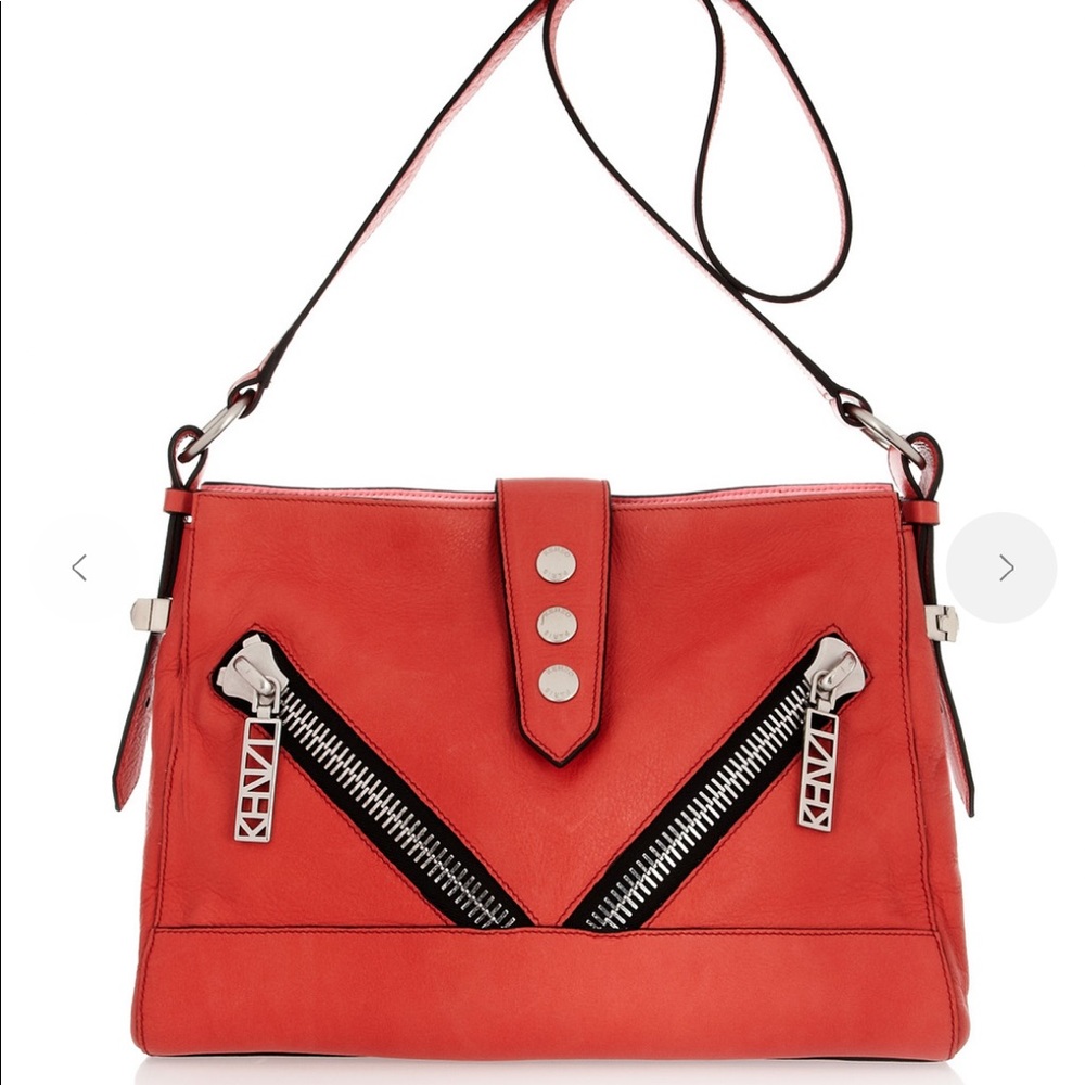 Kenzo Red Leather Shoulder Bag